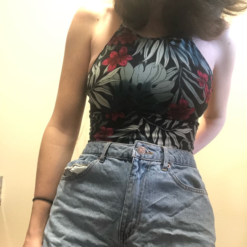 NWT Strappy Tropical Bodysuit